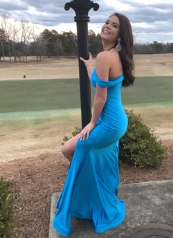 Jessica Angel Blue Size 2 Turquoise Tall Height Side slit Dress on Queenly