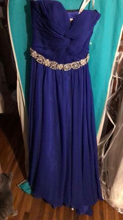 Tony Bowls Blue Size 4 Strapless Tall Height A-line Dress on Queenly