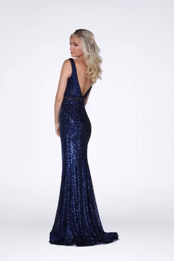 Style 8830 Vienna Blue Size 10 Prom Backless Navy Straight Dress on Queenly
