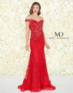 Style 66214R Mac Duggal Ruby Size 18 Tall Height Train Prom Mermaid Dress on Queenly
