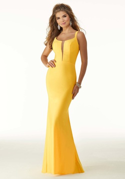 Style 45047 Mori Lee Yellow Size 00 Fitted Tall Height Sheer Prom Mermaid Dress on Queenly
