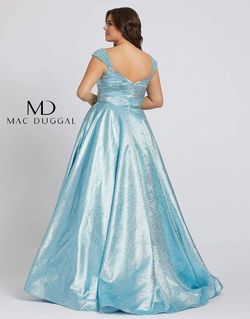 Style 67236F Mac Duggal Blue Size 28 Tall Height Pockets A-line Dress on Queenly