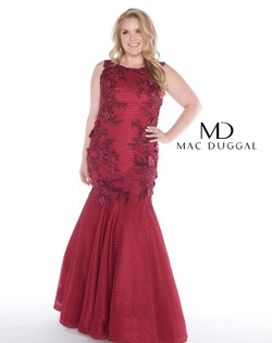 Style wardrobe-1607735488108 Mac Duggal Red Size 18 Tall Height Burgundy Prom Mermaid Dress on Queenly