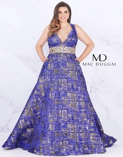 Style 66793F Mac Duggal Purple Size 20 Tall Height Pockets Prom A-line Dress on Queenly