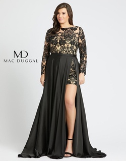 Style 66809F Mac Duggal Multicolor Size 14 Lace Plus Size Jumpsuit Tulle Romper/Jumpsuit Dress on Queenly