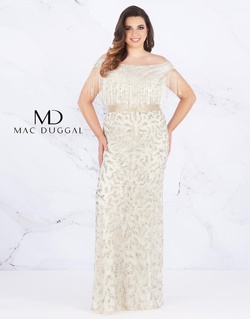 Style 4852F Mac Duggal Silver Size 24 Fitted Prom Plus Size Sequin Straight Dress on Queenly