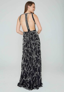 Style 165 Aleta Black Size 2 Tall Height Print Straight Dress on Queenly