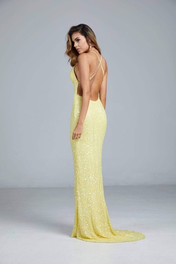 Style 275 Aleta Yellow Size 8 Tall Height Prom Straight Dress on Queenly