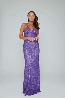 Style 275 Aleta Purple Size 00 Tall Height Prom Straight Dress on Queenly