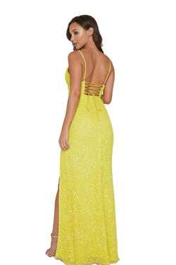 Style 333 Aleta Yellow Size 2 Tall Height Corset Prom Side slit Dress on Queenly