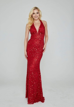 Style 353 Aleta Red Size 12 Tall Height Prom Straight Dress on Queenly