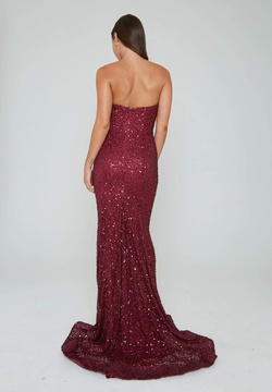 Style 391 Aleta Red Size 8 Strapless Burgundy Prom Mermaid Dress on Queenly
