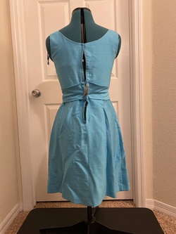 Vintage Blue Size 6 Wedding Guest Tall Height Cocktail Dress on Queenly