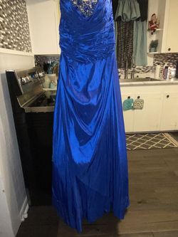 Jolene collection Blue Size 12 Military Floor Length A-line Dress on Queenly
