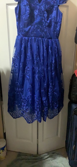Blue Size 8 A-line Dress on Queenly