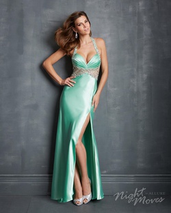 Style 7066 Night Moves Blue Size 4 Side slit Dress on Queenly