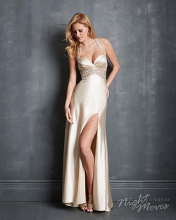 Style 7066 Night Moves Gold Size 12 Side slit Dress on Queenly