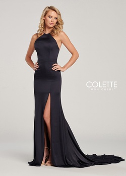 Style CL19824 Colette Blue Size 00 Train Prom Side slit Dress on Queenly