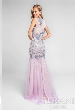 Style 1711P2601 Terani Couture Purple Size 4 Tall Height Fitted Prom Mermaid Dress on Queenly