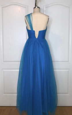 Blush Blue Size 00 Strapless One Shoulder A-line Dress on Queenly