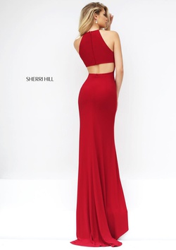 Style 32340 Sherri Hill Red Size 6 Side slit Dress on Queenly