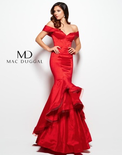 Style 48189 Mac Duggal Red Size 4 Prom Mermaid Dress on Queenly