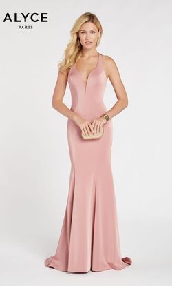 Style 60281 Alyce Paris Pink Size 8 Floor Length Tall Height Mermaid Dress on Queenly