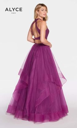 Style 60210 Alyce Paris Purple Size 4 Tall Height Ball gown on Queenly