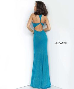 Style 67866 Jovani Green Size 6 Prom Cut Out Plunge Straight Dress on Queenly
