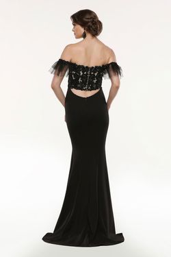 Style 31540 Zoey Grey Black Size 2 Floor Length 31540 Side slit Dress on Queenly