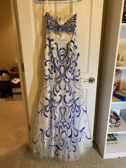 Alyce Paris Blue Size 0 Military Floor Length Mermaid Dress on Queenly