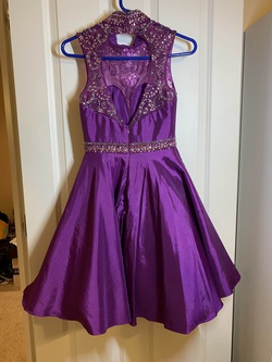 Style 50276 Sherri Hill Purple Size 2 Cocktail Dress on Queenly