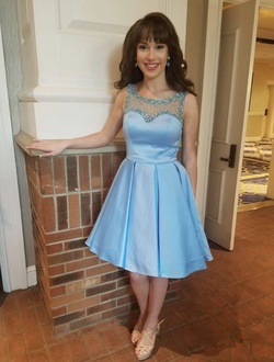 Sherri Hill Blue Size 4 Cocktail Dress on Queenly