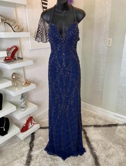 Jovani Blue Size 4 Custom Prom Straight Dress on Queenly