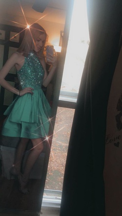 Sherri Hill Blue Size 6 Homecoming Cocktail Dress on Queenly