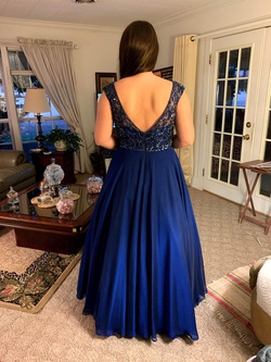 Sherri Hill Royal Blue Size 14 A-line Dress on Queenly
