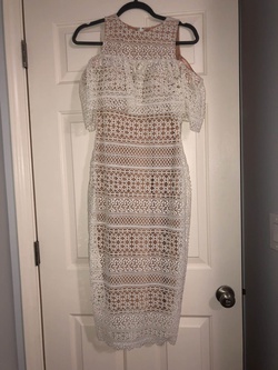 Jovani White Size 2 Nude Cocktail Dress on Queenly