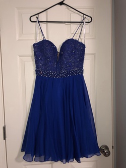 Sherri Hill Blue Size 4 Strapless Cocktail Dress on Queenly