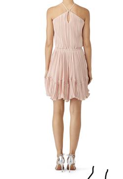 Halston Nude Size 2 Halter Cocktail Dress on Queenly