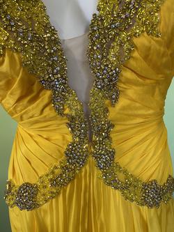 Sherri Hill Yellow Size 4 Floor Length Pageant Overskirt Plunge Straight Dress on Queenly