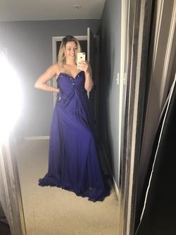 Sherri Hill Blue Size 6 Floor Length Black Tie A-line Dress on Queenly