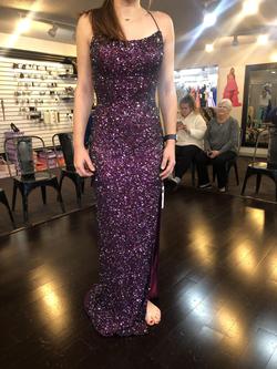 Ashley Lauren Purple Size 6 Corset Prom Side slit Dress on Queenly