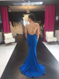 Jovani Blue Size 2 Pageant Plunge Straight Dress on Queenly