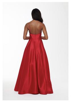Betsy & Adam Red Size 2 Tall Height Prom Ball gown on Queenly