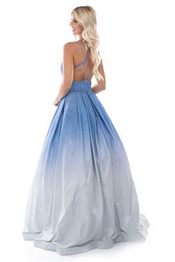 Style 1480 Nina Canacci Blue Size 6 Ombre Tall Height Prom Ball gown on Queenly