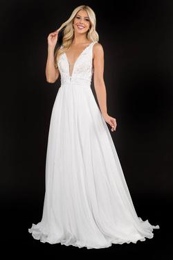 Style 2205 Nina Canacci White Size 6 Tall Height Train Prom A-line Dress on Queenly
