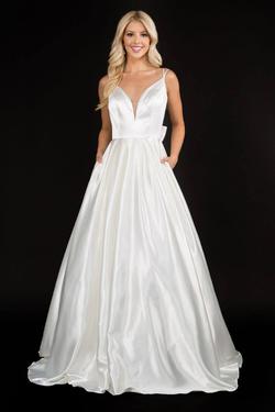 Style 6549 Nina Canacci White Size 2 Pageant Tall Height Prom Ball gown on Queenly