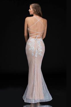 Style 1487 Nina Canacci White Size 2 Tall Height Nude Corset Prom Mermaid Dress on Queenly