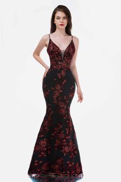 Style 2240 Nina Canacci Red Size 4 Tall Height Burgundy Prom Mermaid Dress on Queenly