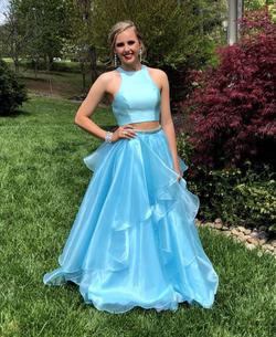 Sherri Hill Blue Size 4 Prom Ball gown on Queenly